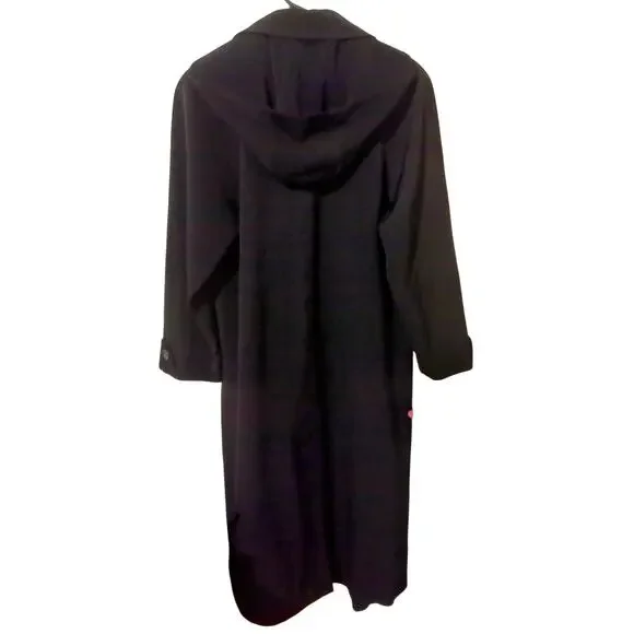 Women's Gallery Double Breasted Inner Pocket Removable Hooded Trench Coat Size 4 - Picture 3 of 13